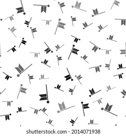 Black Flag icon isolated seamless pattern on white background. Location marker symbol.  Vector Illustration
