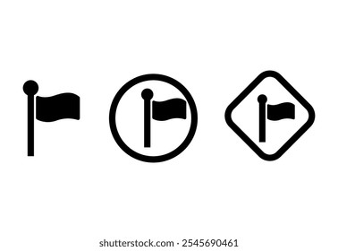 black flag icon set eps 10