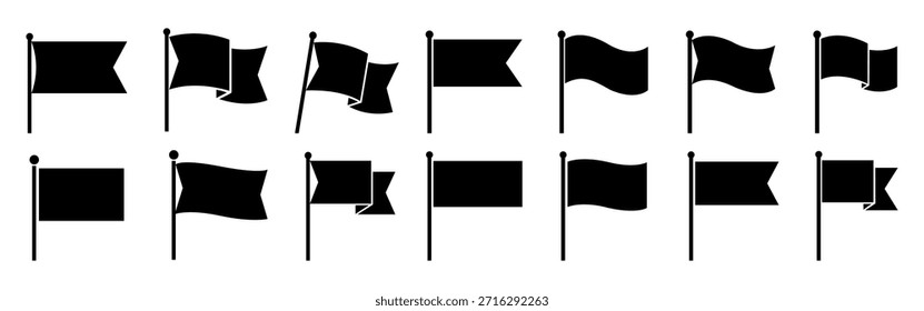 Schwarzes Flag-SymbolEinfache Symbolsammlung festlegen