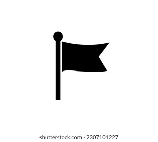 Black flag icon. Silhouette icon flag for decoration graphic vector design and illustration.

