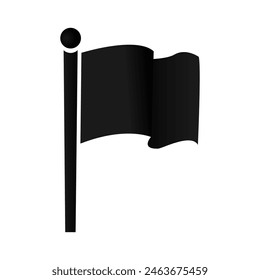 icono de bandera negra. Símbolo de Vector de bandera aislado sobre fondo blanco. Imagen de Vector de ícono de bandera.