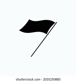 Black Flag Icon. Wind Direction Indicator Symbol  - Vector. 