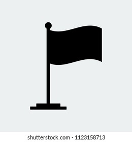 Black Flag Icon.Flag Stand On White Background. Vector Design