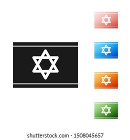 Black Flag of Israel icon isolated on white background. National patriotic symbol. Set icons colorful. Vector Illustration Black Flag of Israel icon isolated on white background. National patriotic symbol. Set icons colorful. Vector Illustration