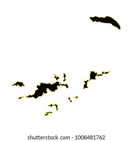 Black Flag Map of British Virgin Islands, British Virgin Islands map on the white background. Vector illustration.