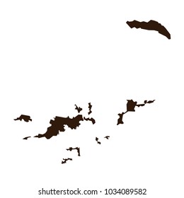 Black Flag Map of British Virgin Islands, British Virgin Islands map on the white background. Vector illustration.