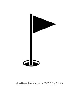 Black flag on a pole with a base