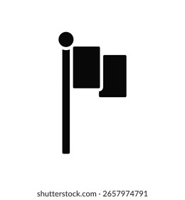 Una bandera negra en un Vector de icono de poste