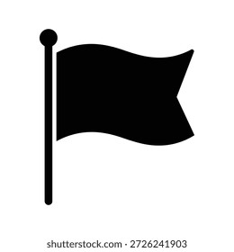 Bandeira preta em um poste acenando na bandeira do vento acenando no poste