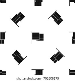 Black flag pattern repeat seamless in black color for any design. Vector geometric illustration