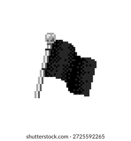 Schwarze Flagge im Pixel-Kunststil