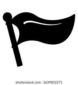 A black flag silhouette waves, perfect for representing a country, location, or message.