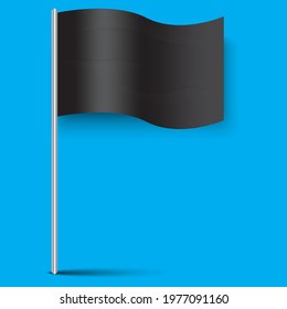 black flag. Square, triangular shape. Success symbol. Banner promotion. Stock image. Vector illustration.
