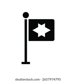 Una bandera negra con un Vector de icono de estrella blanca