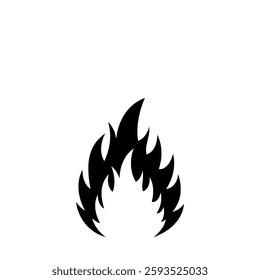 Black Flame Fire Symbol Vector – Modern and Stylish Fire Illustration for Logos, Icons, and Graphic Designs