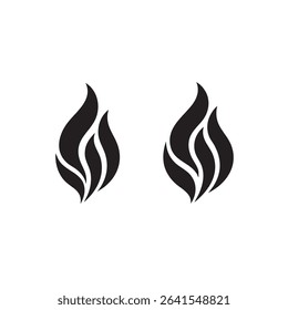 Black flame icon vector design – abstract fire symbol silhouette illustration