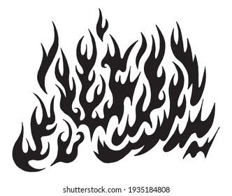 Black flame tattoo and background pattern