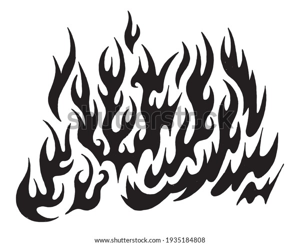 Black Flame Tattoo Background Pattern Stock Vector (Royalty Free ...