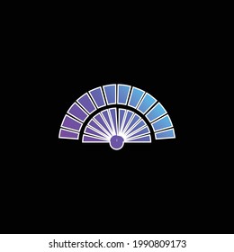 Black Flamenco Fan blue gradient vector icon