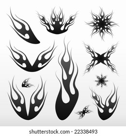 Black flames for tattoo and tribal