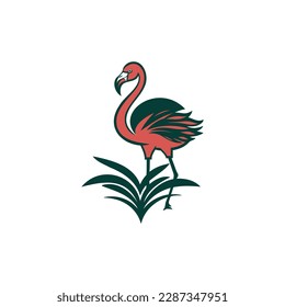Black Flamingo logo icon isolated on white background