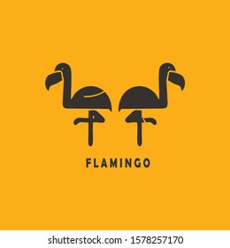 Black Flamingo logo and vector two icons