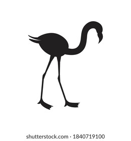 Black Flamingo Silhouette Side View Isolated Stock Vector (Royalty Free ...