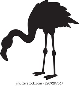 Black Flamingo vector template silhouette's