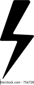 Black flash light on white background. Glyph icon or symbol.