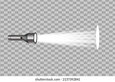 Black flashlight. Flat illustration of black flashlight for web design.