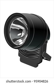 black flashlight isolated on white background