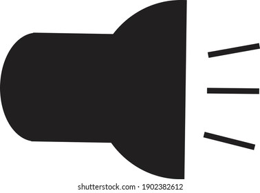 black flashlight vector illustration icon