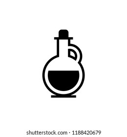 Black flask logo vector isolated on white