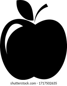 black flat Apple icon. vector.