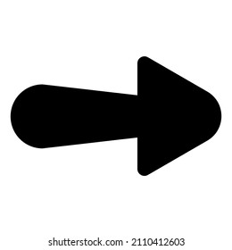 Black flat arrow that looks similar to mashroom.