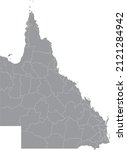 Black flat blank highlighted location map of the ABORIGINAL SHIRE OF WUJAL WUJAL AREA inside gray administrative map of areas of the Australian state of Queensland, Australia