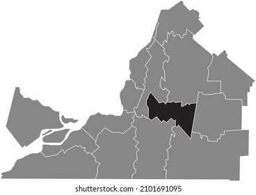 Black Flat Blank Highlighted Location Map Of The ROUVILLE Regional County Municipality Inside Gray Administrative Map Of Montérégie, Quebec, Canada