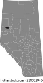 Black flat blank highlighted location map of the FAIRVIEW NO. 136 municipal district inside gray administrative map of the Canadian province of Alberta, Canada