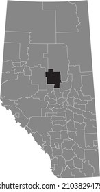 Black flat blank highlighted location map of the LESSER SLAVE RIVER NO. 124 municipal district inside gray administrative map of the Canadian province of Alberta, Canada