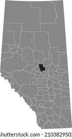 Black flat blank highlighted location map of the WESTLOCK COUNTY municipal district inside gray administrative map of the Canadian province of Alberta, Canada