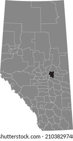 Schwarze, flache, hervorgehobene Ortskarte des Gemeindebezirks LAMONT COUNTY innerhalb der grauen Karte der kanadischen Provinz Alberta, Kanada
