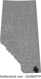 Mapa de ubicación resaltado en blanco y negro del CONDADO DE CUARENTA MILLAS NO. 8 distrito municipal dentro del mapa administrativo gris de la provincia canadiense de Alberta, Canadá