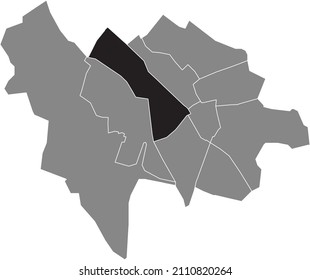 Black flat blank highlighted location map of the WEST QUARTER inside gray administrative map of Utrecht, Netherlands