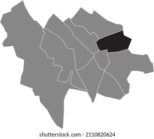 Black flat blank highlighted location map of the NOORDOOST QUARTER inside gray administrative map of Utrecht, Netherlands