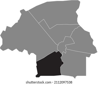 Mapa de ubicación resaltado en blanco y negro del DISTRITO GESTEL dentro del mapa administrativo gris de Eindhoven, Países Bajos