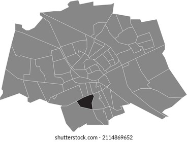 Black flat blank highlighted location map of the CORPUS DEN HOORN-NOORD NEIGHBORHOOD inside gray administrative map of Groningen, Netherlands