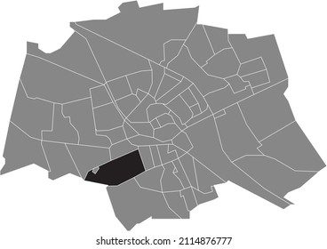 Black flat blank highlighted location map of the STADSPARK NEIGHBORHOOD inside gray administrative map of Groningen, Netherlands