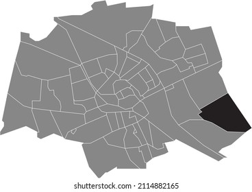 Black flat blank highlighted location map of the ENGELBERT NEIGHBORHOOD inside gray administrative map of Groningen, Netherlands
