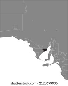 Black flat blank highlighted location map of the DISTRICT COUNCIL OF FRANKLIN HARBOUR AREA inside gray administrative map of areas of the Australian state of South Australia