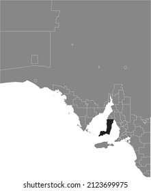 Black flat blank highlighted location map of the YORKE PENINSULA COUNCIL AREA inside gray administrative map of areas of the Australian state of South Australia